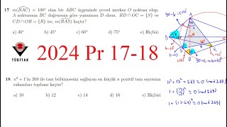 2024 Tübitak Lise Matematik Olimpiyatı Pr 1718 Çözümleri [upl. by Storm234]