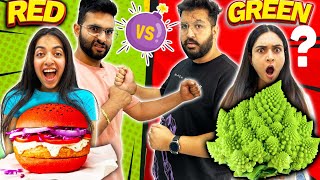 Team vs Team 😱 One COLOR Food Eating Challenge in 60 MINUTES by Foodie We [upl. by Selegna156]