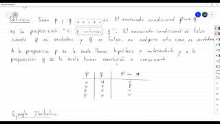 Enunciados condicionales y bicondicionales  Tablas de Verdad para proposiciones compuestas [upl. by Eitsim259]