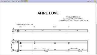 Afire Love by Ed Sheeran  Piano Sheet MusicTeaser [upl. by Alliuqat]