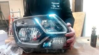 installazione lampade led H7 e H1 su Dacia Duster [upl. by Maxie799]