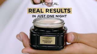 LOreal Paris Midnight Cream  Real Results in Just One Night [upl. by Brynn]