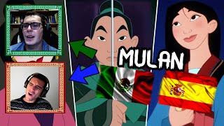 LATINO Y ESPAÑOL REACCIONAN A HOMBRES DE ACCION  MULAN  DOBLAJE LATINO VS ESPAÑOL DISNEY [upl. by Nahtnamas]