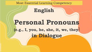 Grade 2  Quarter 4 Week 3  Personal Pronouns  MELCBased  English [upl. by Kussell69]