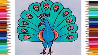 Easy Peacock 🦚 Drawing 💞How To Easy Peacock Drawing 💞😍peacock drawing [upl. by Gibbs]