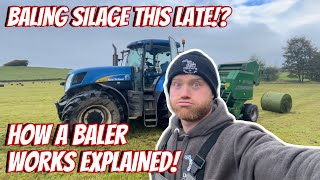 HOW DOES A BALER WORK Baling Late October farming dairyfarm silage [upl. by Klecka]