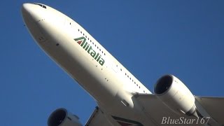 New livery Alitalia Boeing 777200ER EIDBK takeoff from NRTRJAA Tokyo  Narita RWY 34L [upl. by Offen]