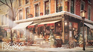 Snow Jazz Ambience Coffee Shop Ambience with Relaxing Smooth Jazz Music and Snow Falling [upl. by Dorrahs47]