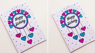 Happy Birthday Card Easy  How To Make White Paper Card For Best Friend Birthday [upl. by Pandolfi17]