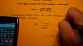 Calculating Molarity given grams and liters [upl. by Acemaj802]