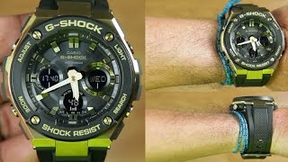 CASIO GSHOCK GSTEEL GSTS100G1A BLACK GOLD  UNBOXING [upl. by Shore41]