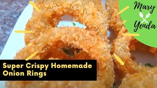 Super Crispy Homemade Onion Rings  How to Make the Perfect Onion Rings [upl. by Renard263]