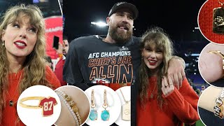 Taylor Swift paid tribute to Travis Kelce with her jewelry at Chiefs vs Ravens game [upl. by Kcin505]