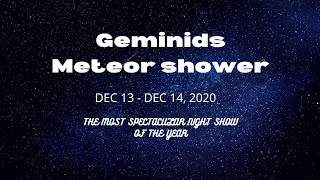 Geminids Meteor Shower 2020 Best Show on Earth [upl. by Aihtnis981]