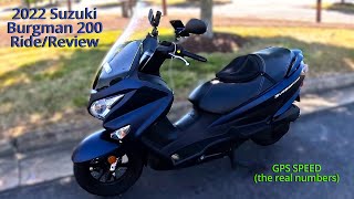 2022 Suzuki Burgman 200 Ride Review the REAL numbers [upl. by Corbie]