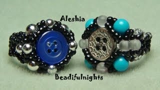 Beaded Button Ring Tutorial [upl. by Ekalb]