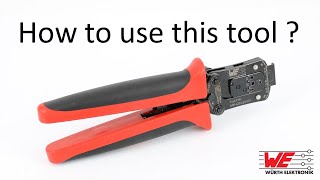 How to use WE 600001 crimping tool [upl. by Suivatnom257]