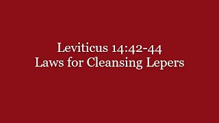 140 Leviticus 144244 Laws for Cleansing Lepers [upl. by Lathan]