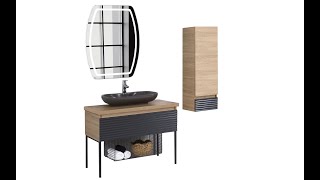 Set Mobilier Baie Antracit Natur Briana Mobarta [upl. by Demahom]