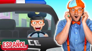 Coches de policía para niños con Blippi  Canciones para niños  Canta con Blippi [upl. by Ayiram454]