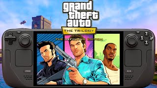 Grand Theft Auto The Trilogy Definitive Edition Steam Deck  All Graphics Tested [upl. by Sorci834]