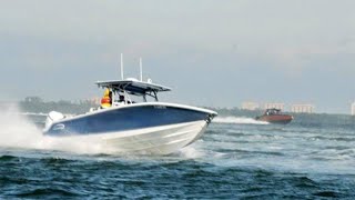 NorTech Center Console Flying Across Lake St Clair [upl. by Ahso]