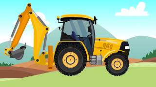 Harvest  Farm work and tractor combineharvester seeder  Video for kids and Bayby  animation [upl. by Ahserak]