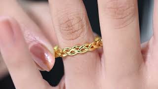 Braided Wedding Band Ring Mens Gold Band Ring Solid Gold Braided Band Ring Wide Gold Band Ring [upl. by Herrmann]