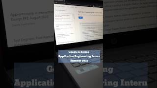 Google is hiring Application Engineering Intern summer 2025 google college tech jobshortsnew [upl. by Osnohpla786]