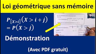 Loi géométrique sans mémoire  démonstration prépa HEC [upl. by Nilorac93]