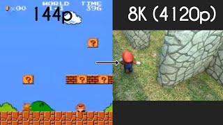 144p → 8K Super Mario [upl. by Wildee]