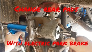 How to change rear brake pads with electric park brake using no scanner tools [upl. by Irwin]