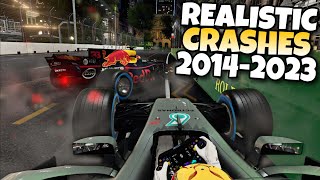 F1 REALISTIC CRASHES 2014  2023 11 [upl. by Garretson]