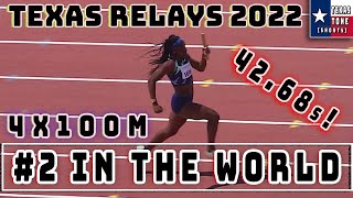 2nd Fastest 4x100M Women in the World Texas Relays4x100MInvitational Women [upl. by Alehtse814]