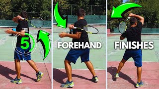 5 Ways To Finish Your Forehand  Advanced Tennis Forehand Technique [upl. by Aiuqes467]