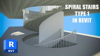 SPIRAL STAIRS IN REVIT  TYPE 1 BY SKETCH [upl. by Manthei]