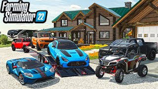 BUILDING 2999999 ELMCREEK MANSION SUPERCARS AND TOYS  FS22 [upl. by Cathee824]