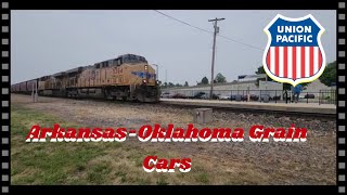 6623 Union Pacific ArkansasOklahoma Grain Train unionpacific railfanning [upl. by Esmond]