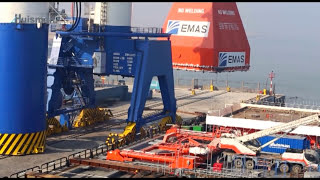 Installation 3000mt Huisman Offshore Mast Crane onboard Ezras Lewek Constellation [upl. by Hobbs635]