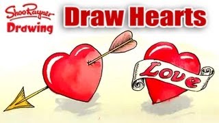 How to draw fancy Valentine Hearts [upl. by Mauldon]