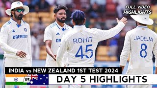 India vs New Zealand 1st Test Day 2 Full Match Highlights  IND vs NZ 1st Test 2024 Day 2 Highlights [upl. by Seroled]