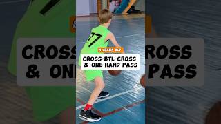 Practice Cross BTL Cross and One Hand Pass in Transition at 8 years basketball basketballshorts [upl. by Llirred81]