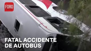 Grave accidente de autobús en la MéxicoPirámides  Las Noticias [upl. by Kenna756]