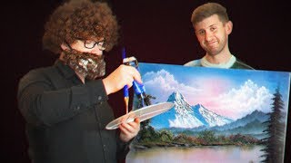 Painting A Bob Ross Painting As Bob Ross On A Bob Ross Painting [upl. by Iidnarb]