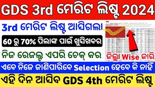 Odisha Postal GDS 3rd Merit List 2024  GDS 3rd Merit List 2024  Odisha GDS 3rd Merit List Cutoff [upl. by Zak]