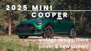 2025 Mini Cooper  New screen more power amp that vintage design [upl. by Ahseenak]