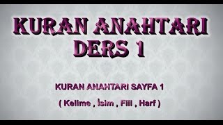 Kuran Arapçası  Kuran Anahtarı Ders01 [upl. by Elokcin]