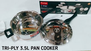 Prestige TriPly 35Liter Pressure Pan Cooker  Triply Steel Pressure Cooker  Hindi [upl. by Korman]