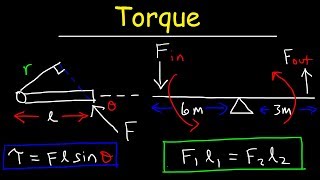 Torque Basic Introduction Lever Arm Moment of Force Simple Machines amp Mechanical Advantage [upl. by Anairda]