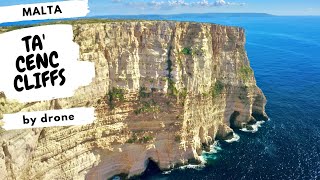 Ta Cenc Cliffs Gozo Malta 4K  Cinematic video by drone [upl. by Chouest944]